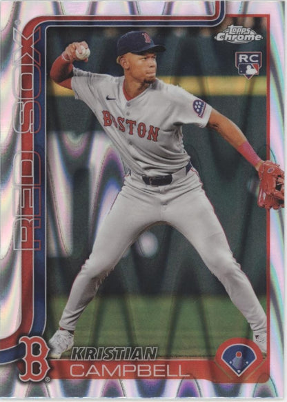 Kristian Campbell 2025 Topps Chrome Ray Wave Refractor RC #171