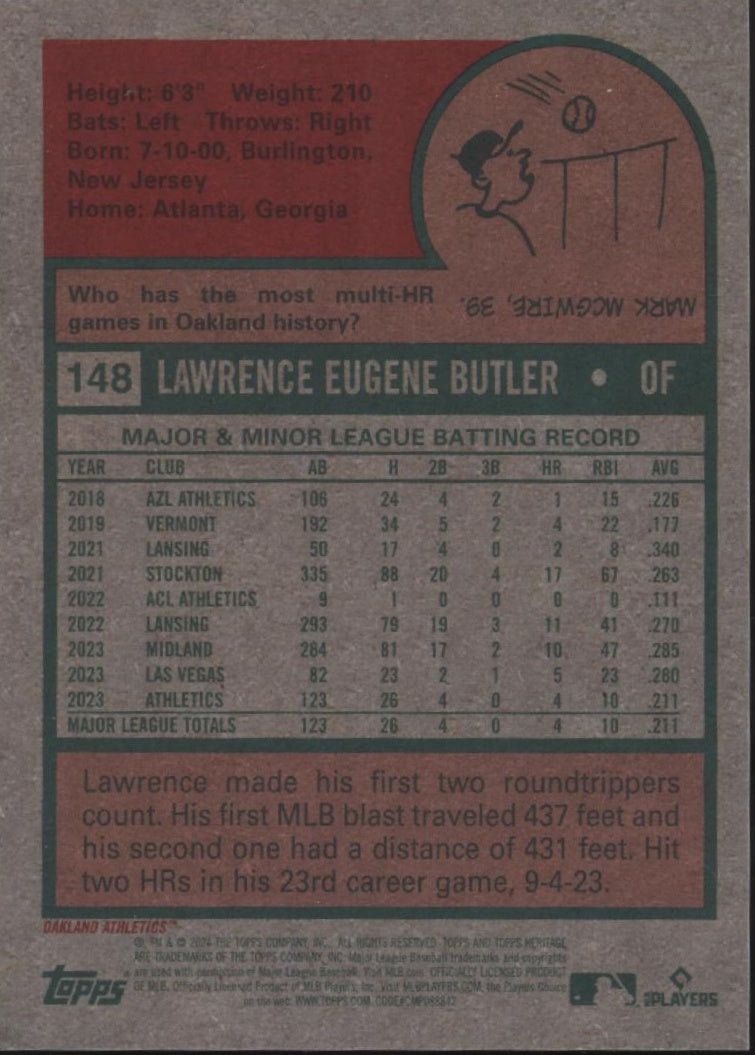 Lawrence Butler 2024 Topps Chrome Heritage RC 112/699 #148