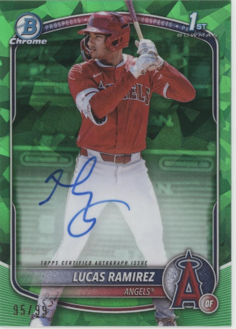Lucas Ramirez 2025 Bowman Chrome Prospects Green Ice Refactor Auto 95/99