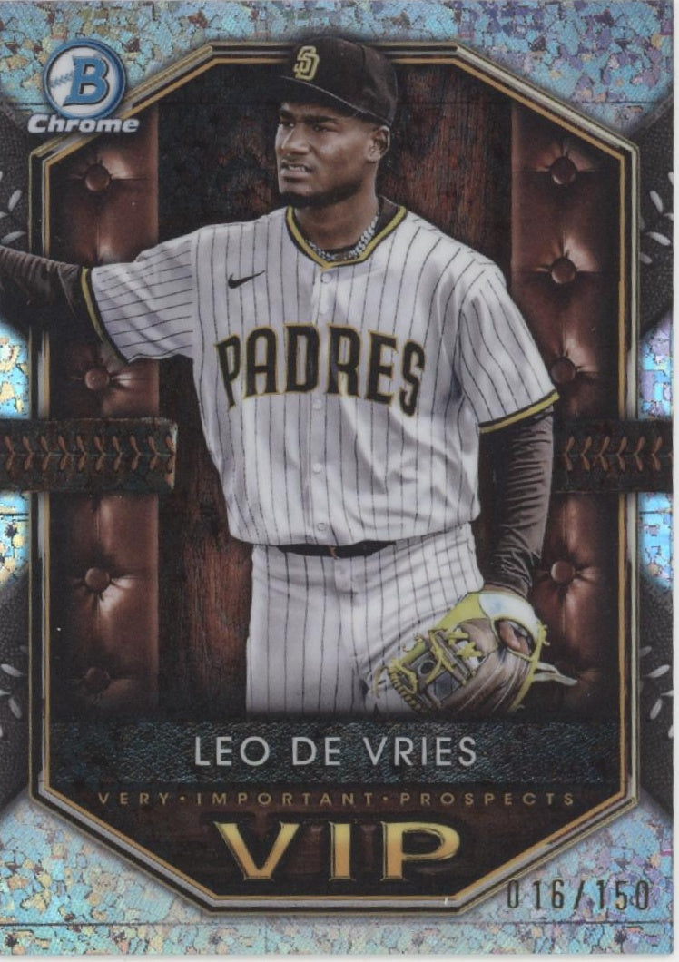Leo De Vries 2025 Bowman Chrome VIP Mini Diamond Refractor 016/150 #VIP-14
