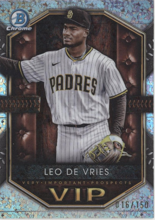 Leo De Vries 2025 Bowman Chrome VIP Mini Diamond Refractor 016/150 #VIP-14