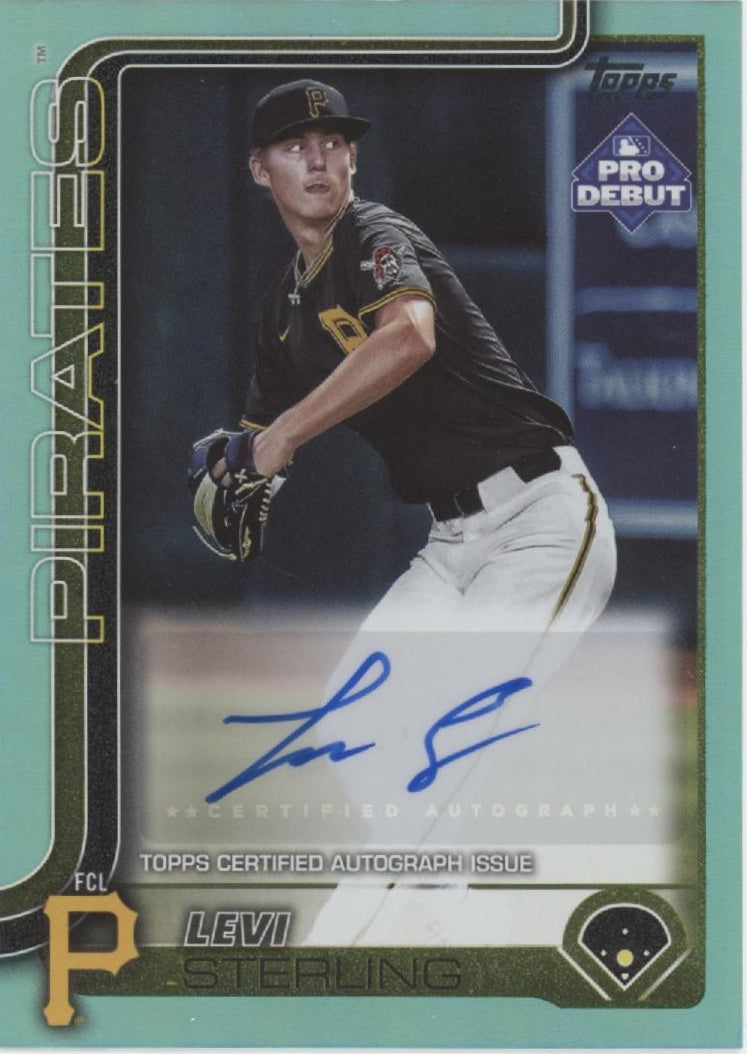 Levi Sterling 2025 Topps Pro Debut Auto Aqua Holo 11/75 #PD-34
