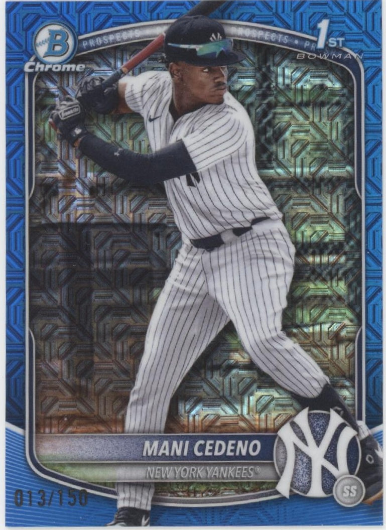 Mani Cedeno 2025 Bowman Chrome Prospects Blue Mojo Refractor 013/150 #BCP-199、Collector Store LLC、kayou