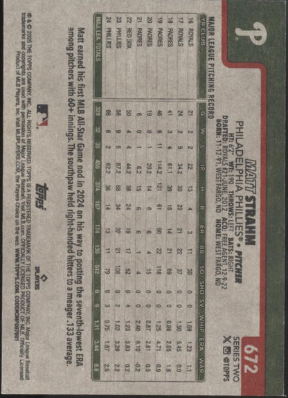 Matt Strahm 2025 Topps Series 2 Vintage Stock 86/99 #672