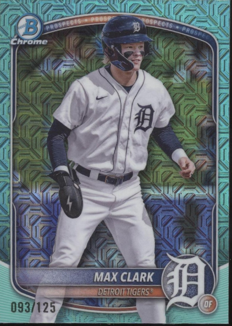 Max Clark 2025 Bowman Chrome Prospects Aqua Mojo Refractor 093/125 #BCP-24
