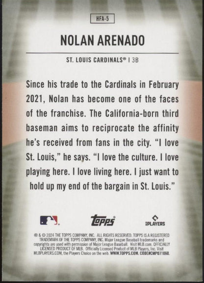 Nolan Arenado 2024 Topps Home Field Advantage Holo #HFA-5