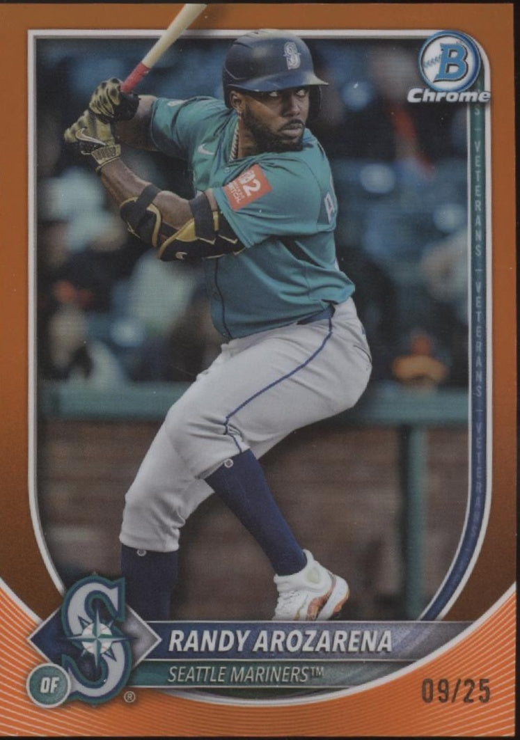 Randy Arozarena 2025 Bowman Chrome Orange Refractor 09/25 #35