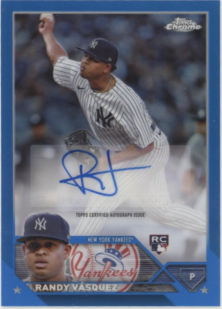 Randy Vasquez 2023 Topps Chrome Blue Refractor RC Auto 140/150 #AC-RV