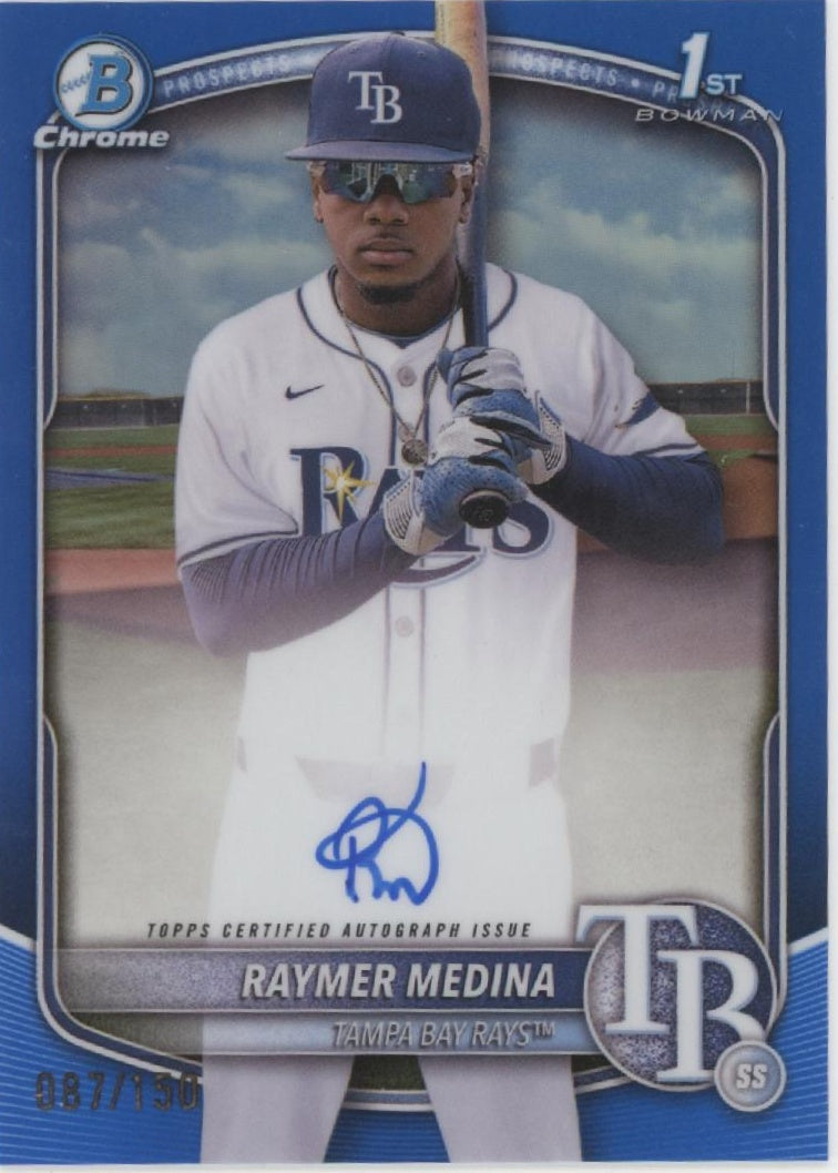 Raymer Medina 2025 Bowman Chrome Prospects Blue Refractor Auto 087/150 #CPA-RM