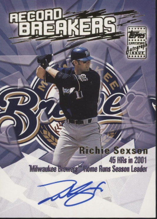 Richie Sexson 2002 Topps Record Breakers Auto #RBA-RS