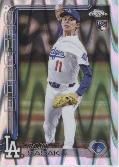 Roki Sasaki 2025 Topps Chrome Ray Wave Refractor RC #217