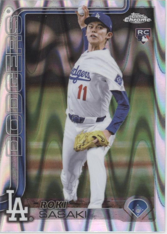 Roki Sasaki 2025 Topps Chrome Ray Wave Refractor RC #217