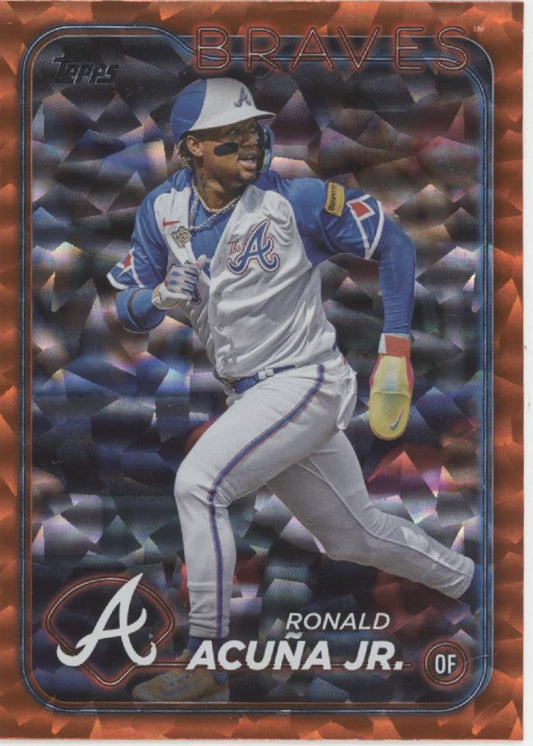 Ronald Acuna Jr. 2024 Topps Series 1 Orange Foilboard 074/299 #1