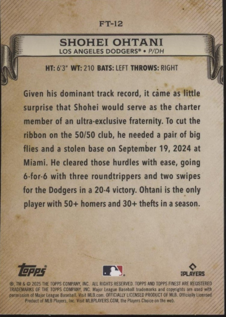 Shohei Ohtani 2025 Topps Finest Timelines #FT-12