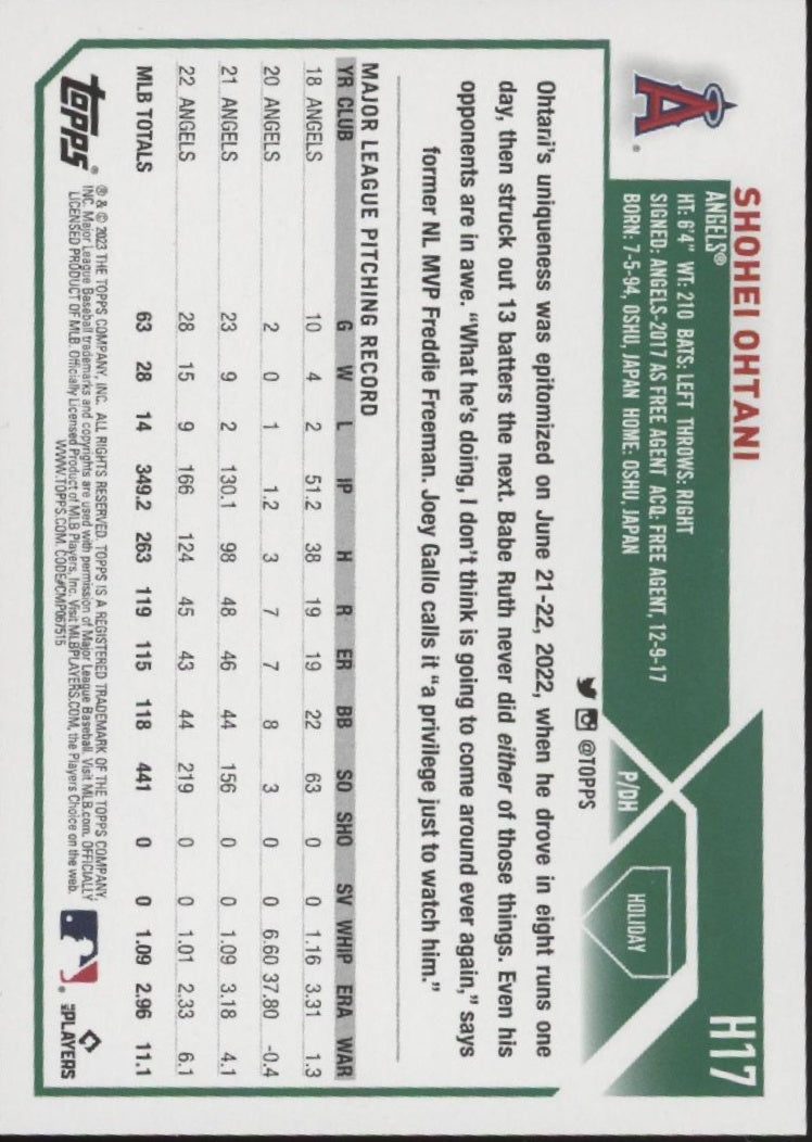 Shohei Ohtani 2023 Topps Holiday #H17