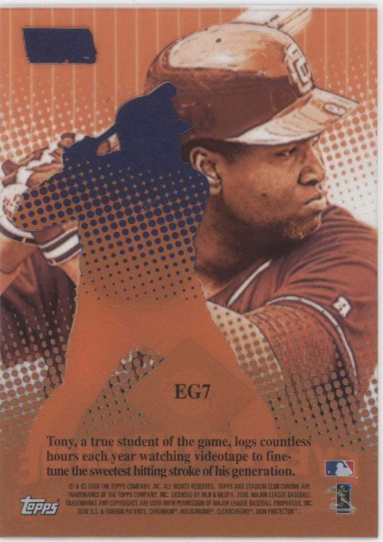 Tony Gwynn 2000 Topps Stadium Club Chrome Eyes of the Game Orange Clear #EG7
