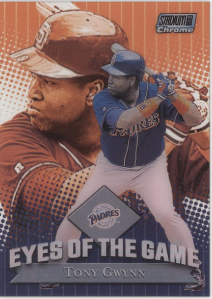 Tony Gwynn 2000 Topps Stadium Club Chrome Eyes of the Game Orange Clear #EG7