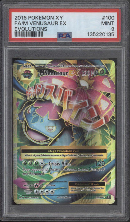 M Venusaur ex Pokemon XY Evolutions Full Art #100 PSA 9