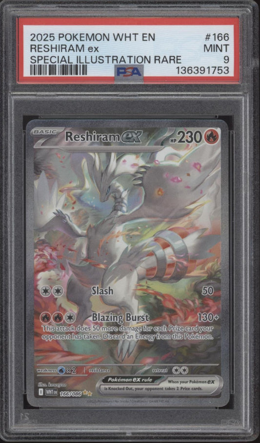 Reshiram ex Pokemon White Flare Special Illustration Rare #166 PSA 9