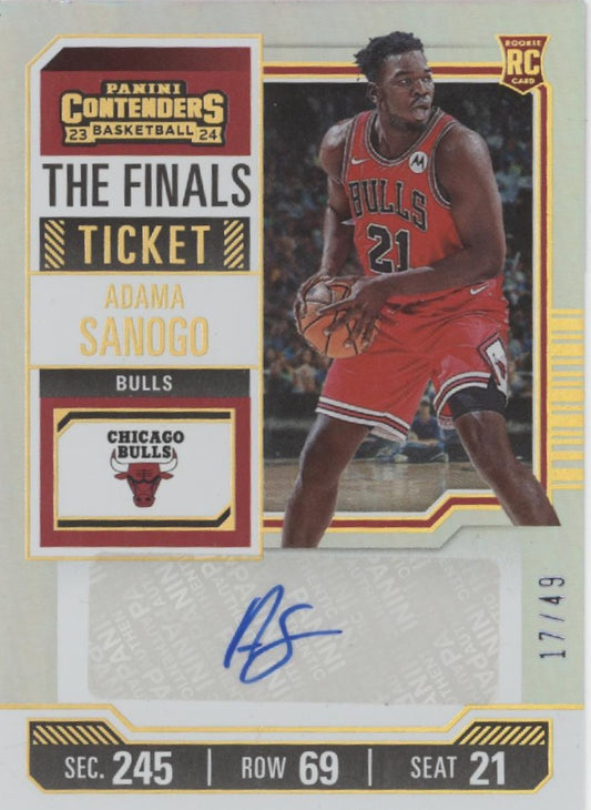 Adama Sanogo 2023-24 Panini Contenders The Finals Ticket RC Auto 17/49 #151