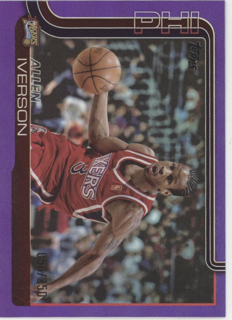 Allen Iverson 2025 Topps Flagship Purple Holo 056/250 #253