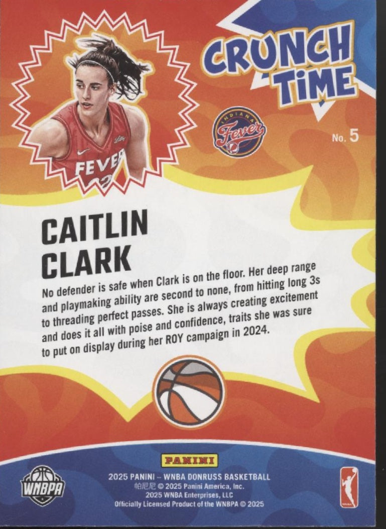 Caitlin Clark 2025 Panini WNBA Donruss Crunch Time #5