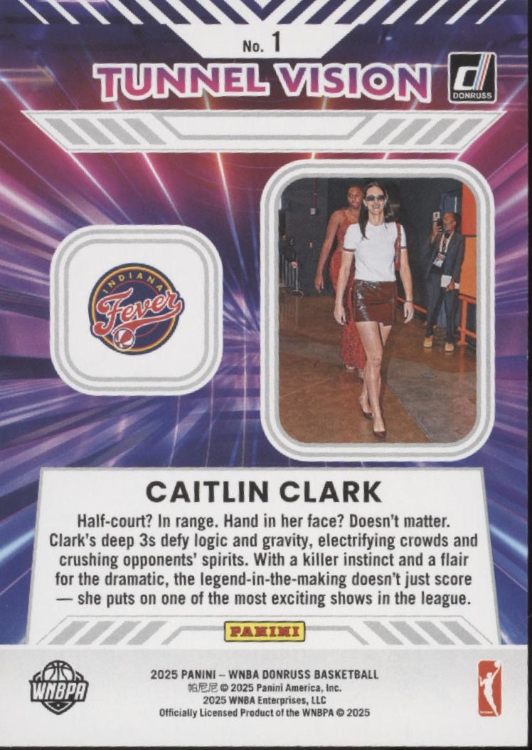 Caitlin Clark 2025 Panini Donruss Tunnel Vision Press Proof #1
