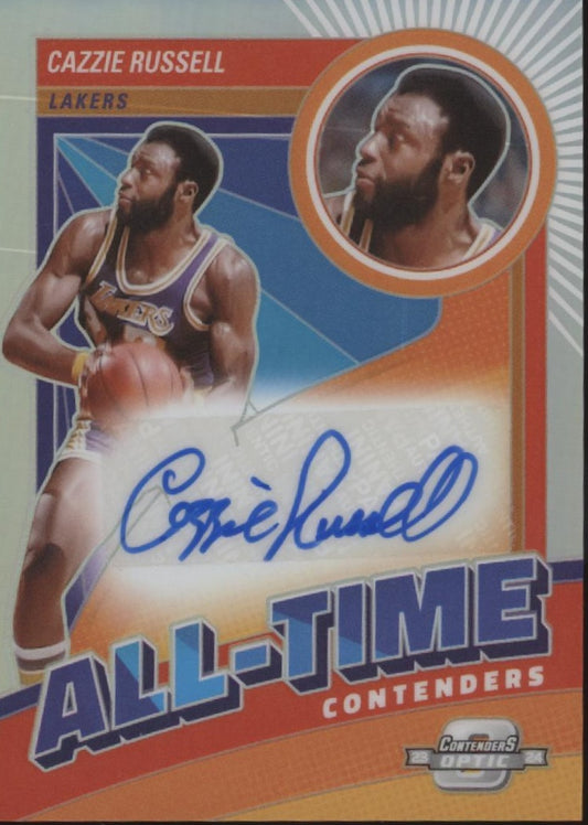 Cazzie Russell 2023-24 Panini Contenders Optic All-Time Prizm Auto 056/125