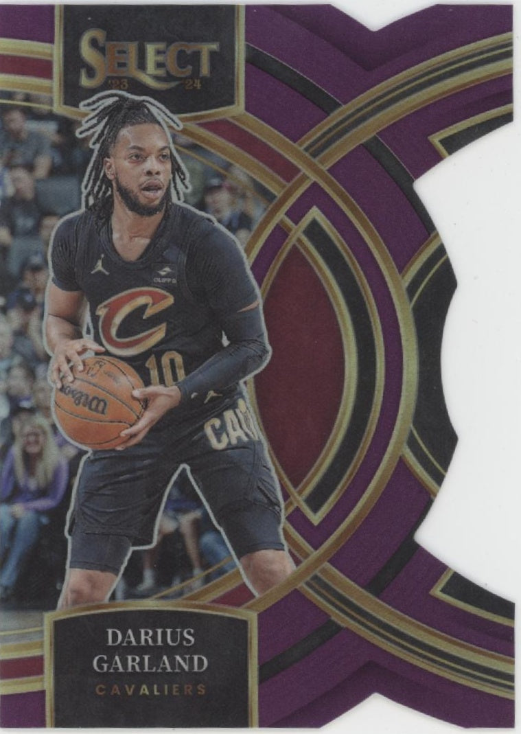 Darius Garland 2023-24 Panini Select Die-Cut Purple Prizm 09/99 #151
