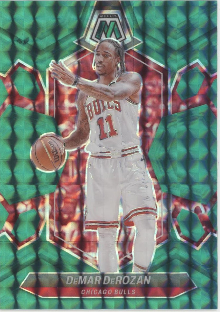 DeMar DeRozan 2023-24 Panini Mosaic Green Prizm 03/75 #82