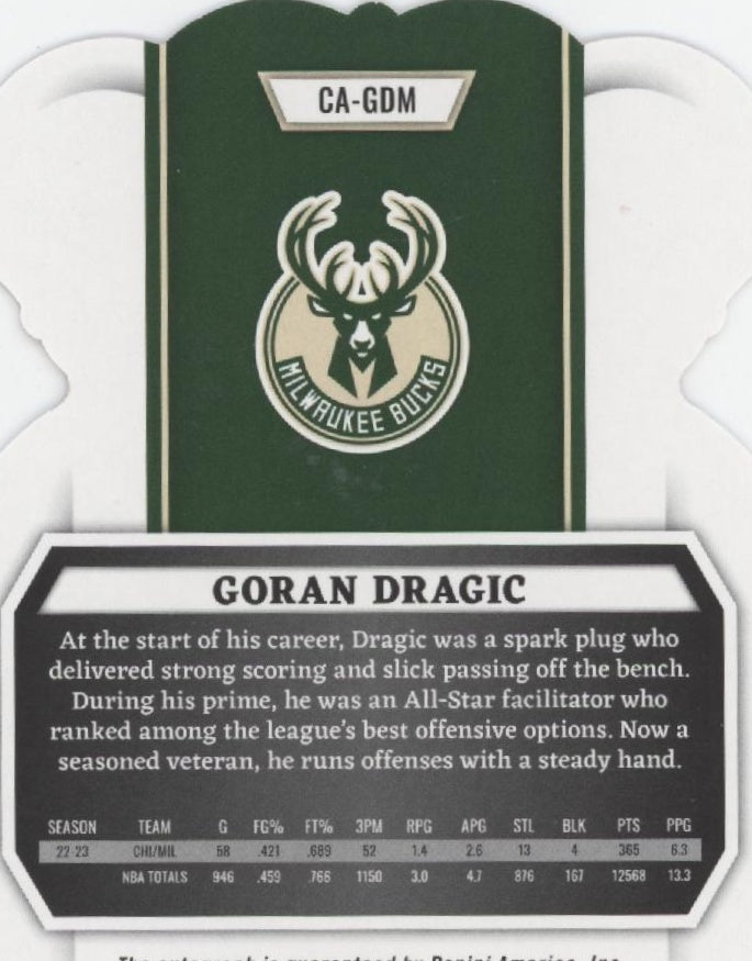 Goran Dragic 2023-24 Panini Crown Royale Die-Cut Red Auto 33/35 #CA-GDM