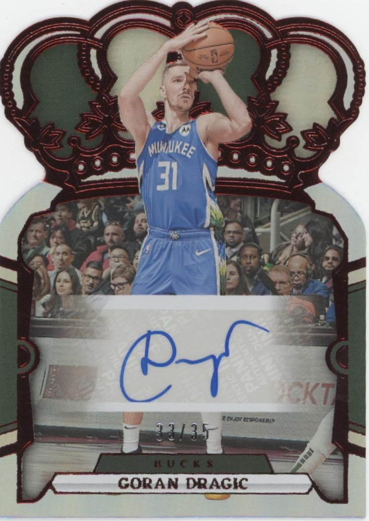 Goran Dragic 2023-24 Panini Crown Royale Die-Cut Red Auto 33/35 #CA-GDM