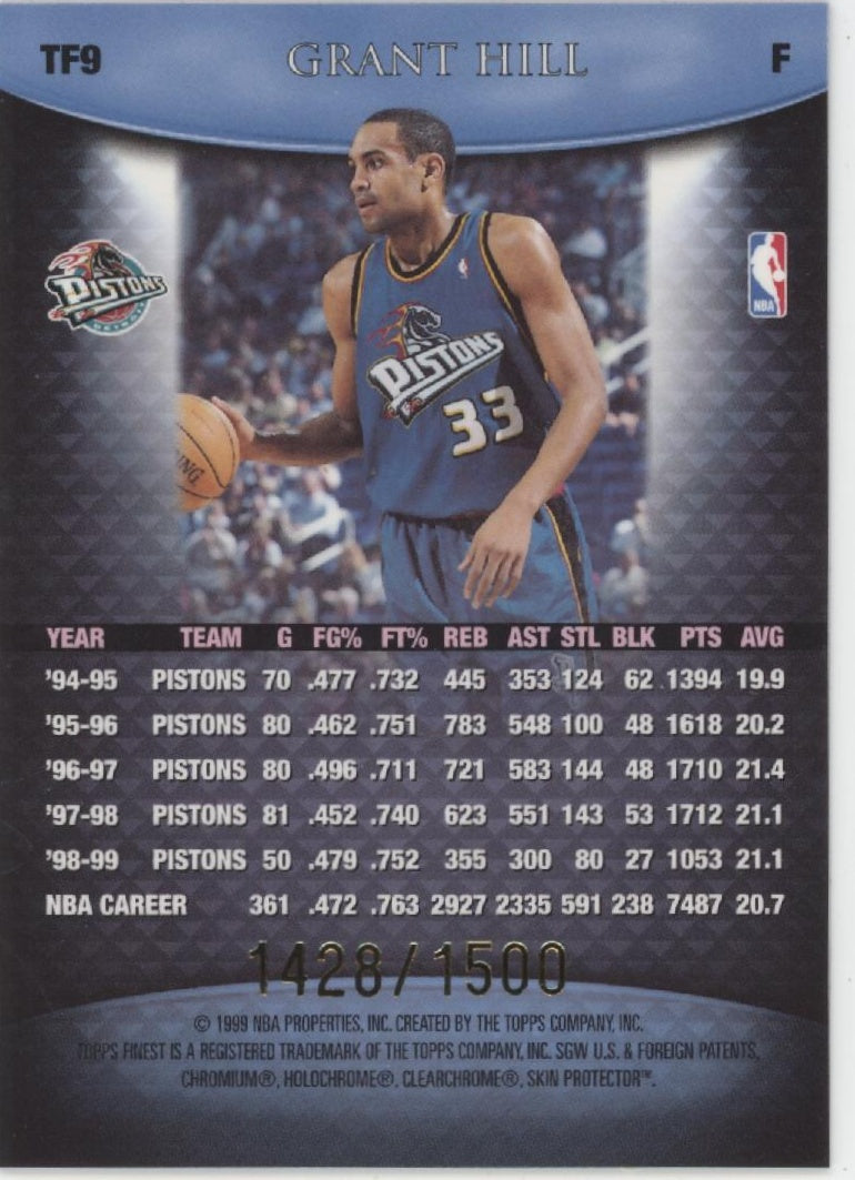 Grant Hill 1999-00 Topps Finest Team with Coating 1428/1500 #TF9