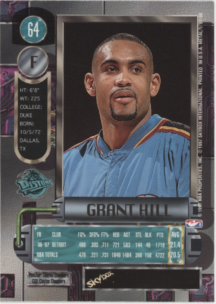 Grant Hill 1997-98 Skybox Metal Universe #64