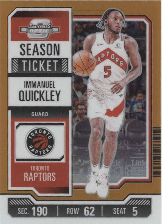 Immanuel Quickley 2023-24 Contenders Optic Season Ticket Orange Prizm 13/49