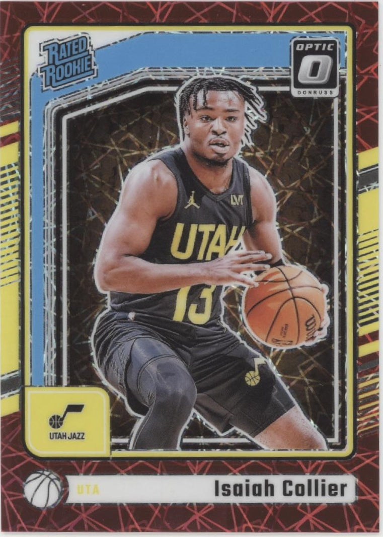 Isaiah Collier 2024-25 Donruss Optic Rated Rookie Red Lazer Prizm RC 032/299、Collector Store LLC、kayou