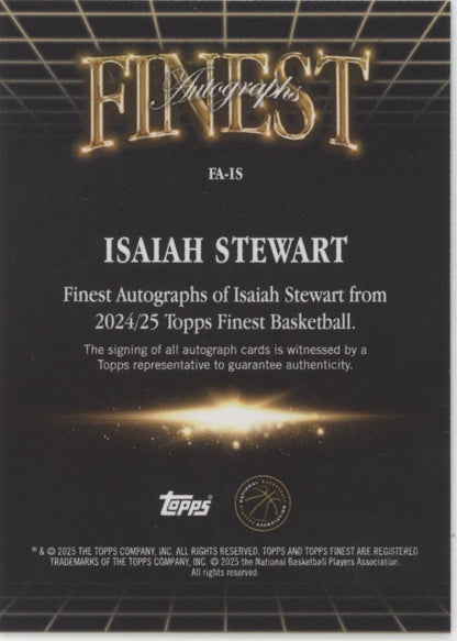 Isaiah Stewart 2024-25 Topps Finest Auto #FA-IS