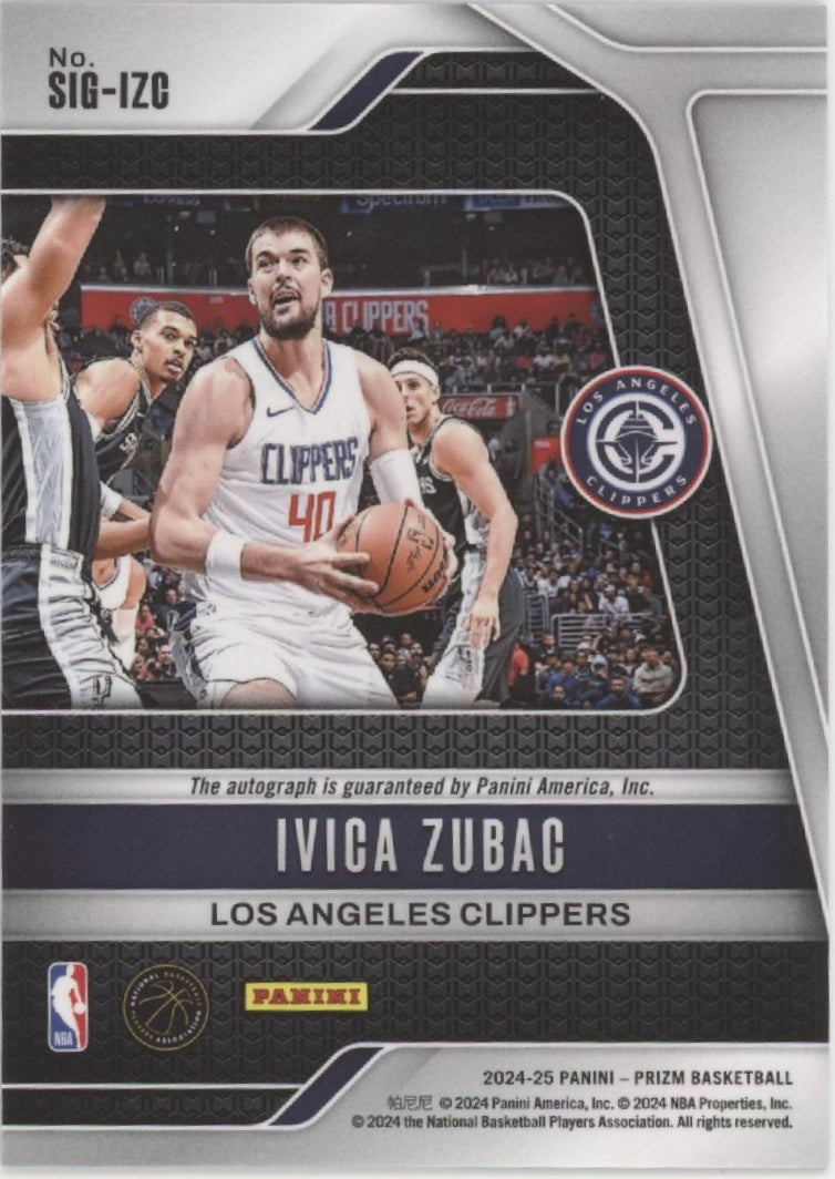 Ivica Zubac 2024-25 Panini Prizm Auto #SIG-IZC