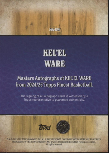 Kel'el Ware 2024-25 Topps Finest Masters RC Auto #MA-KW