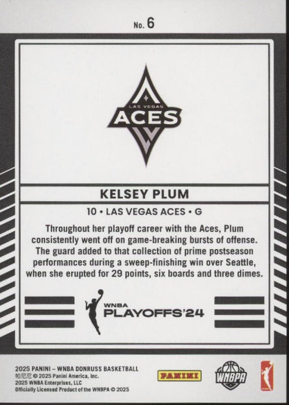 Kelsey Plum 2025 Panini WNBA Donruss Road to the Finals Holo 082/499 #6