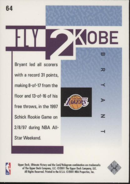 Kobe Bryant 2000-01 Upper Deck Ultimate Victory Fly 2 Kobe #64