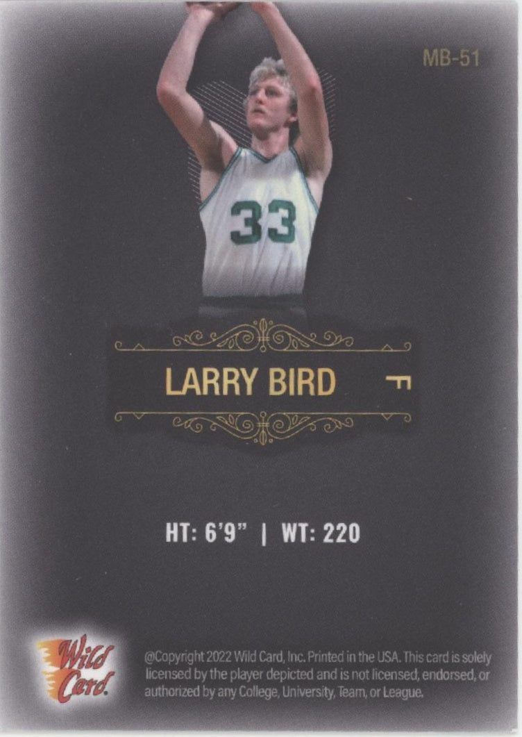 Larry Bird 2022 Wild Card Matte Touch Basketball 9/125 #MB-51