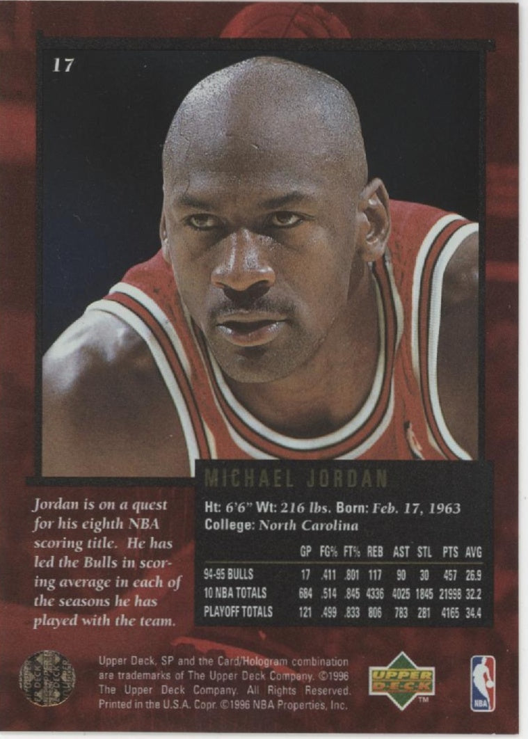 Michael Jordan 1995-96 Upper Deck SP Championship Series #17