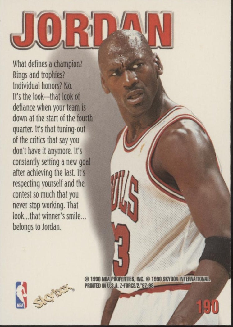 Michael Jordan 1997-98 Skybox Z Force Zuperman #190