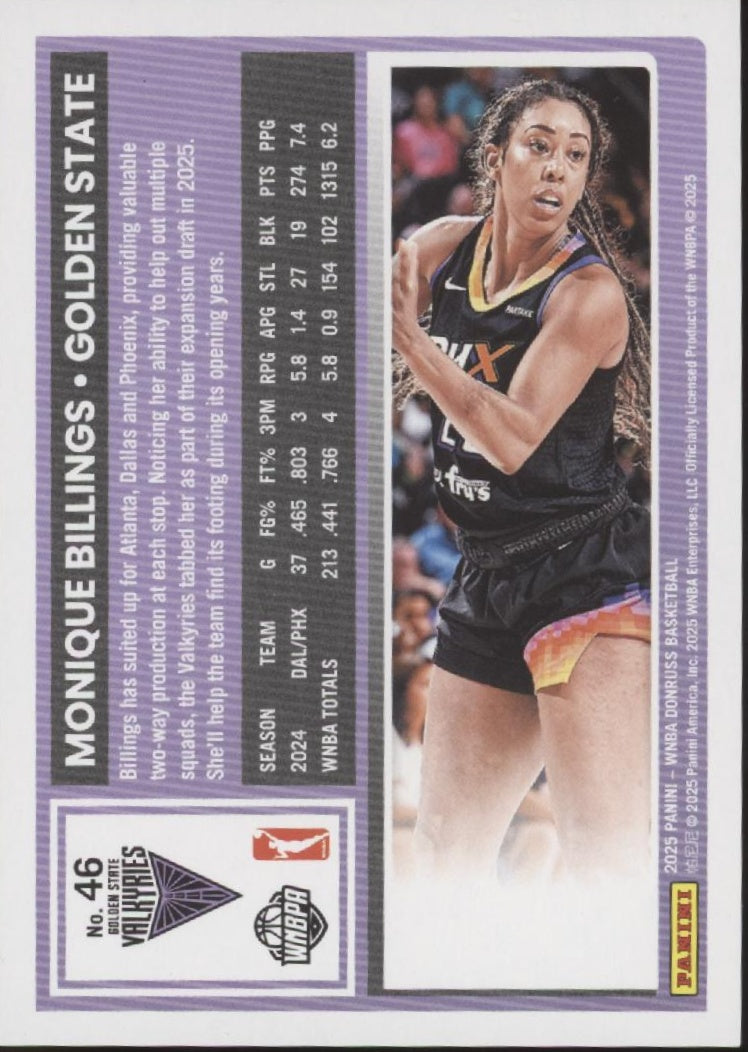Monique Billings 2025 Panini WNBA Donruss Aqua Laser 090/125 #46