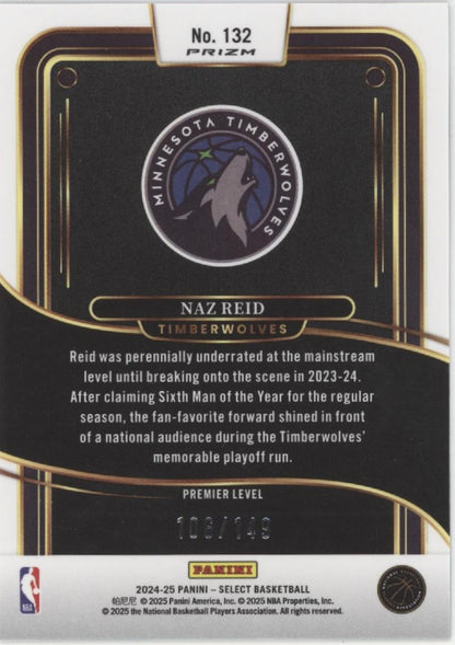 Naz Reid 2024-25 Panini Select White Prizm 106/149 #132