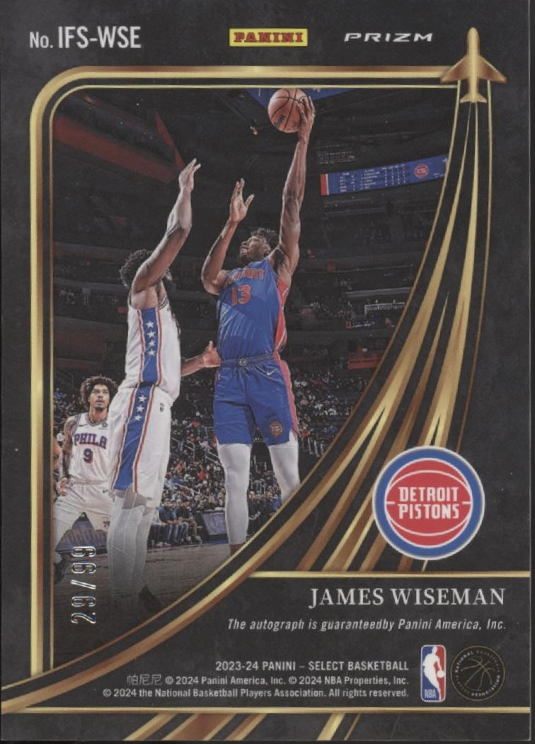 James Wiseman 2023-24 Panini Select In Flight Red Prizm Auto 29/99 #IFS-WSE