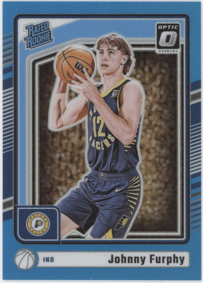Johnny Furphy 2024-25 Donruss Optic Rated Rookie Light Blue Prizm RC 182/225