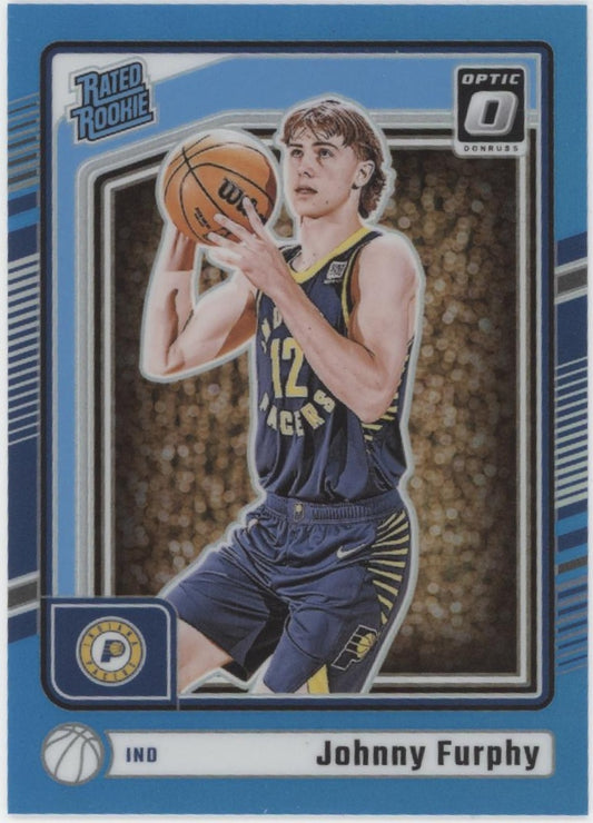 Johnny Furphy 2024-25 Donruss Optic Rated Rookie Light Blue Prizm RC 182/225