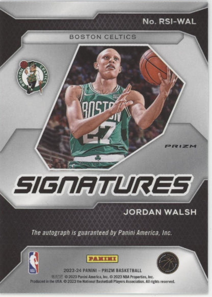 Jordan Walsh 2023-24 Panini Prizm Signatures Prizm RC Auto #RSI-WAL